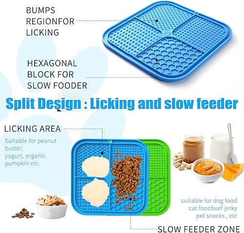 Miniatura 4 de Alfombrilla para lamer de forma lenta para perros y gatos, almohadilla prémium para lamer con ventosas para aliviar la ansiedad del perro, cuencos