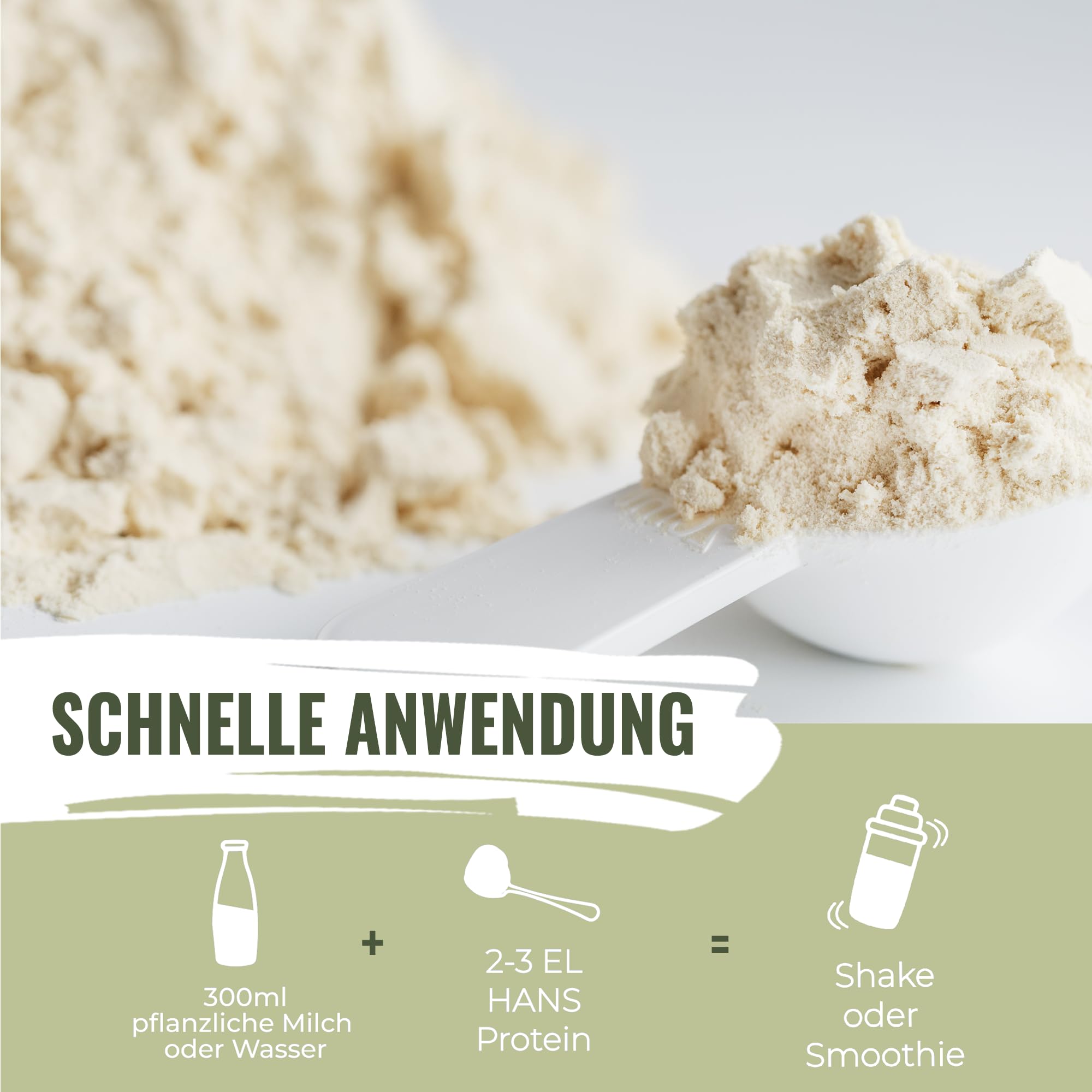 HANS Brainfood 90% Bio ULTRA fermentiertes Erbsenprotein Pulver cremig 1kg neutral - Veganes Proteinpulver cremig Mit Optimalem Aminosäurenprofil & Gut löslich - Bio Protein Pulver (1000g)
