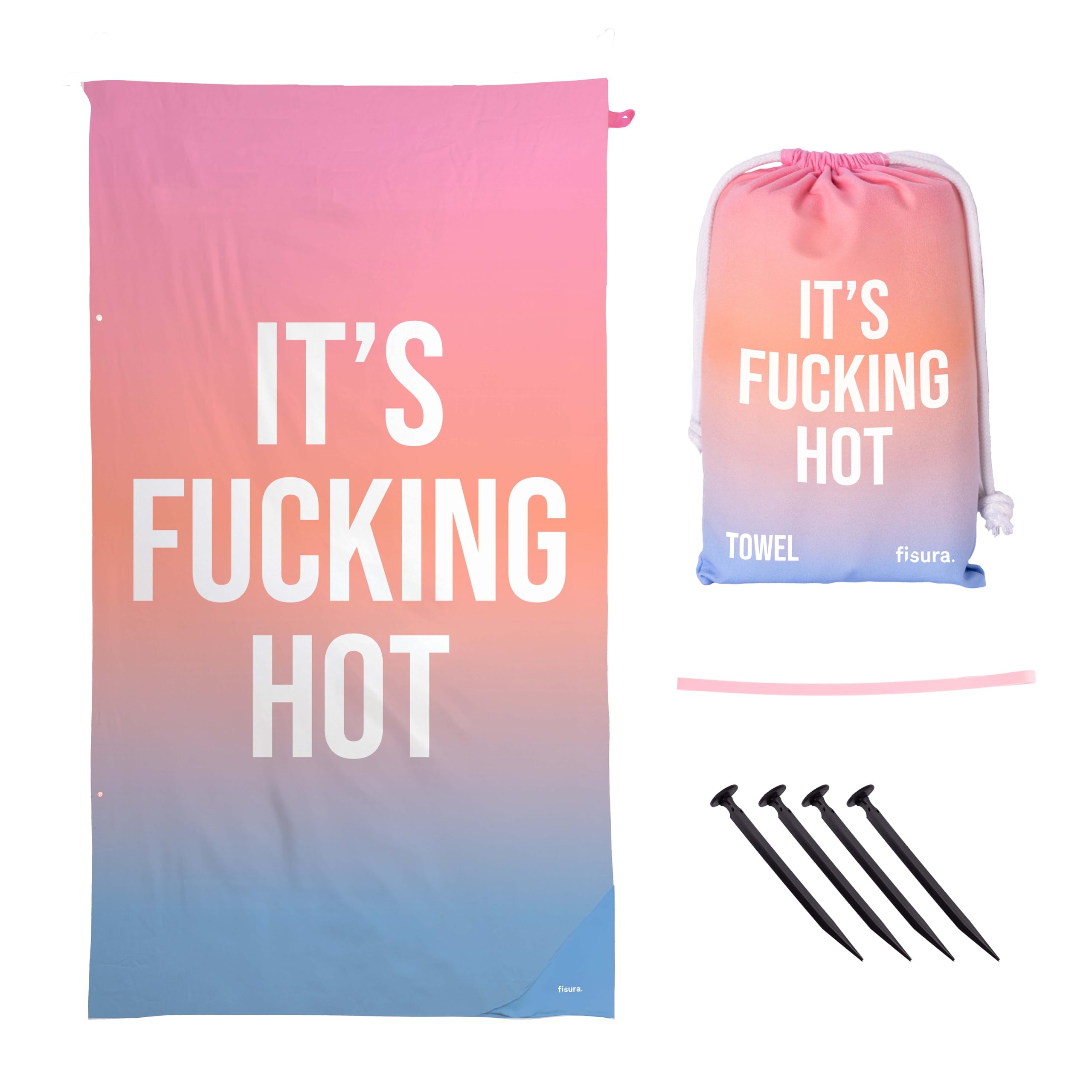 Fisura, Microfibre Beach Towel, Quick Dry, Sand Resistant, Lightweight, “Hot” Gardient