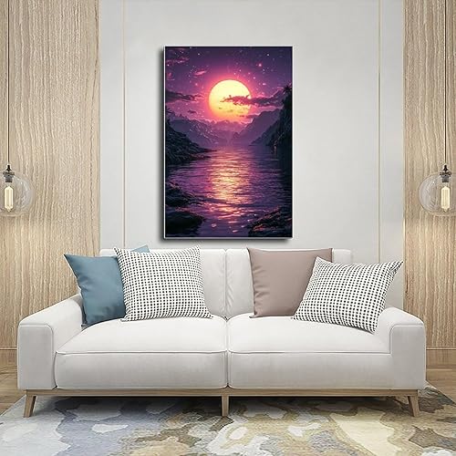 Miniatura 5 de ZMLIS 80s Aesthetic Synthwave Print  Retro Sunset Neon Art Poster for Cool Bedroom Vibe Canvas Poster Wall Art Decor Print Picture Paintings for