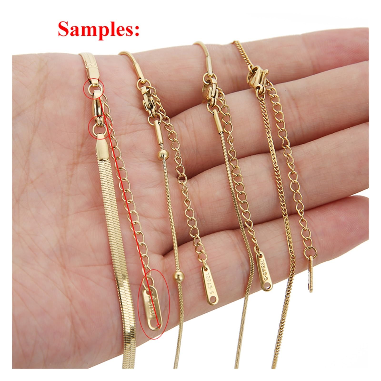 50 sztuk Mieszane style Przedłużające łańcuszki z zapięciami homara Łącznik ogniwa Naszyjnik Making DIY Akcesoria do bransoletek
