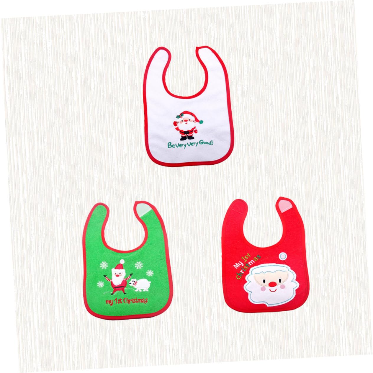 TOYANDONA 9piezas Baberos Para Bebés Diseño De Papá Noel Baberos Impermeables Para Alimentación y Dentición Pocket Recolector De Comida Estilo Aleatorio
