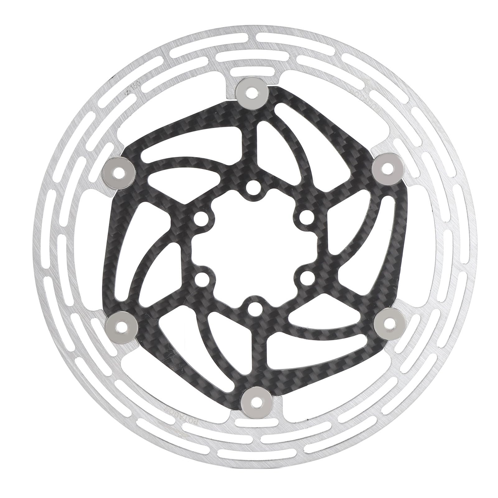 Hidyliu Rotor de Freno de Disco de Bicicleta Flotante de Alta Resistencia, 6 Pernos para Bicicletas de Montaña y de Carretera, Acero de Fibra de Carbono, 160mm