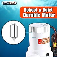 Vista 6 de Bomba de achique SEAFLO Serie 01 de 2000 GPH – 12V, salida de 1-1/8", bomba sumergible marina con protección anti-airlock, certificada CE y Rohs