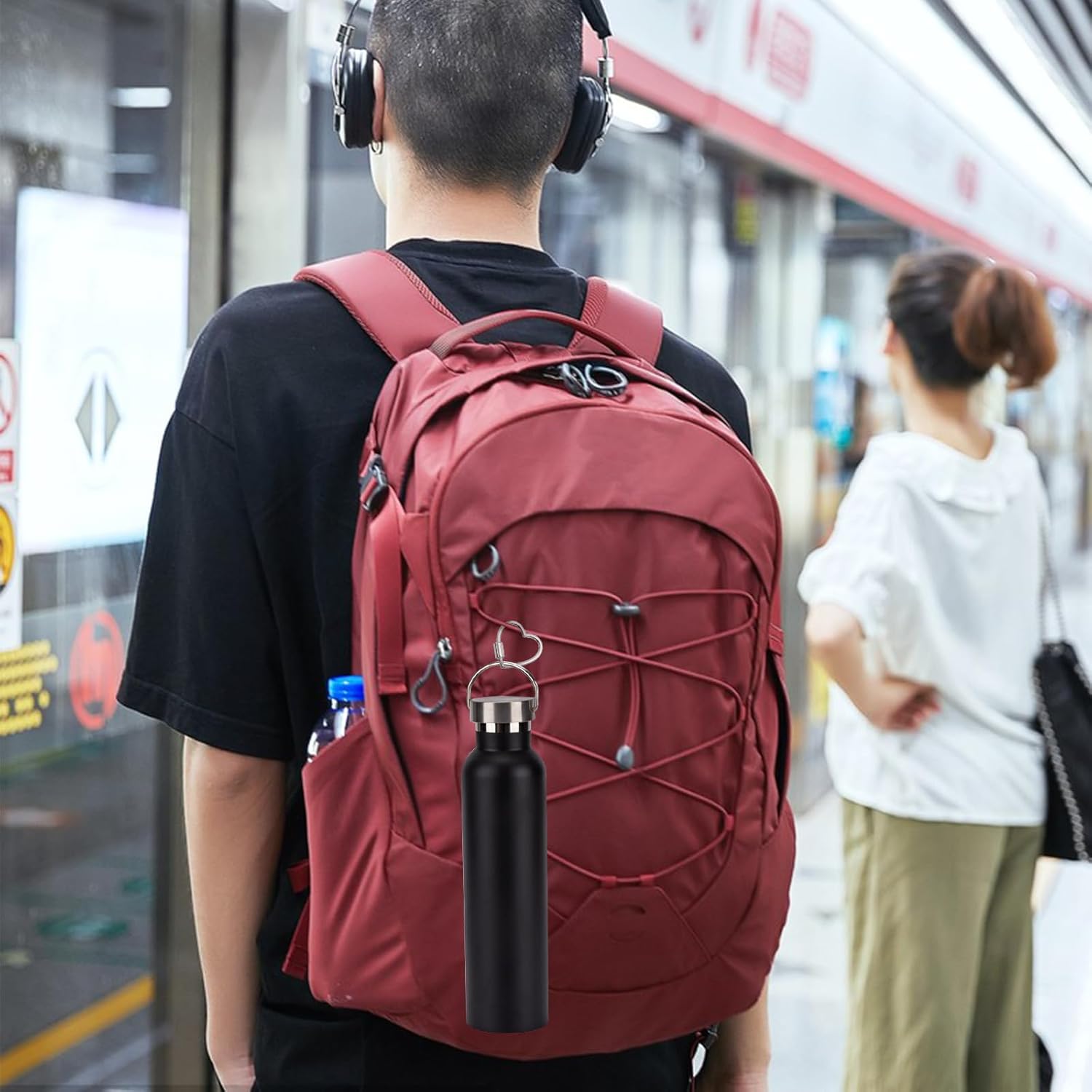 8 PCS Heart Carabiner Clip, Heart Shaped Keychain, Cute Carabiner Keychain, Aluminum Snap Hook Clip Key Holder, Metal Buckle Hook for Keys Craft DIY Purse Bag Accessories, Gold/Pink/Silver/Black - Image 6