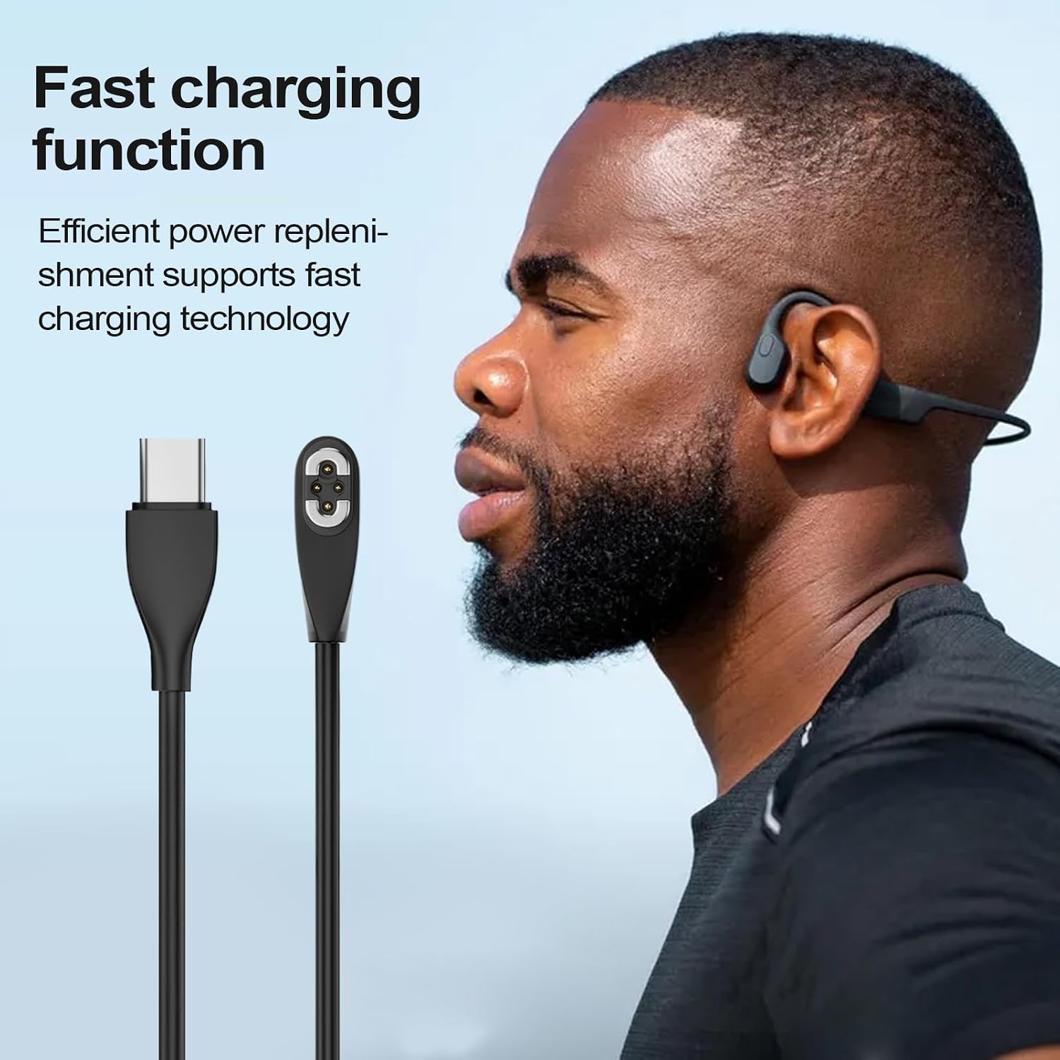 Magnetic Charger Cable - Replacement Charging Cord for Bone Conduction Headphones and Earbuds, Portable Travel, School, Outdoor Electronic Accessory, Durable Device Charger for On-The- Use image 3