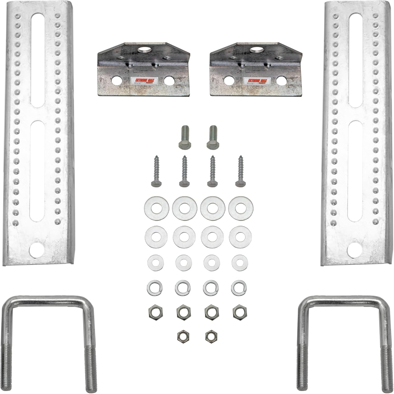 Extreme Max 3006.7038 10" Galvanized Swivel-Top Bunk Bracket with Hardware for 2" x 3" Trailer - 2-Pack