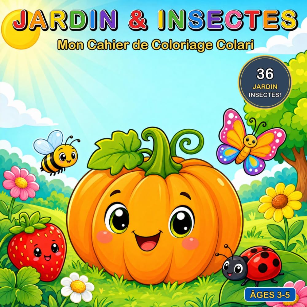 Mon Cahier de Coloriage Colari: Jardin & Insectes