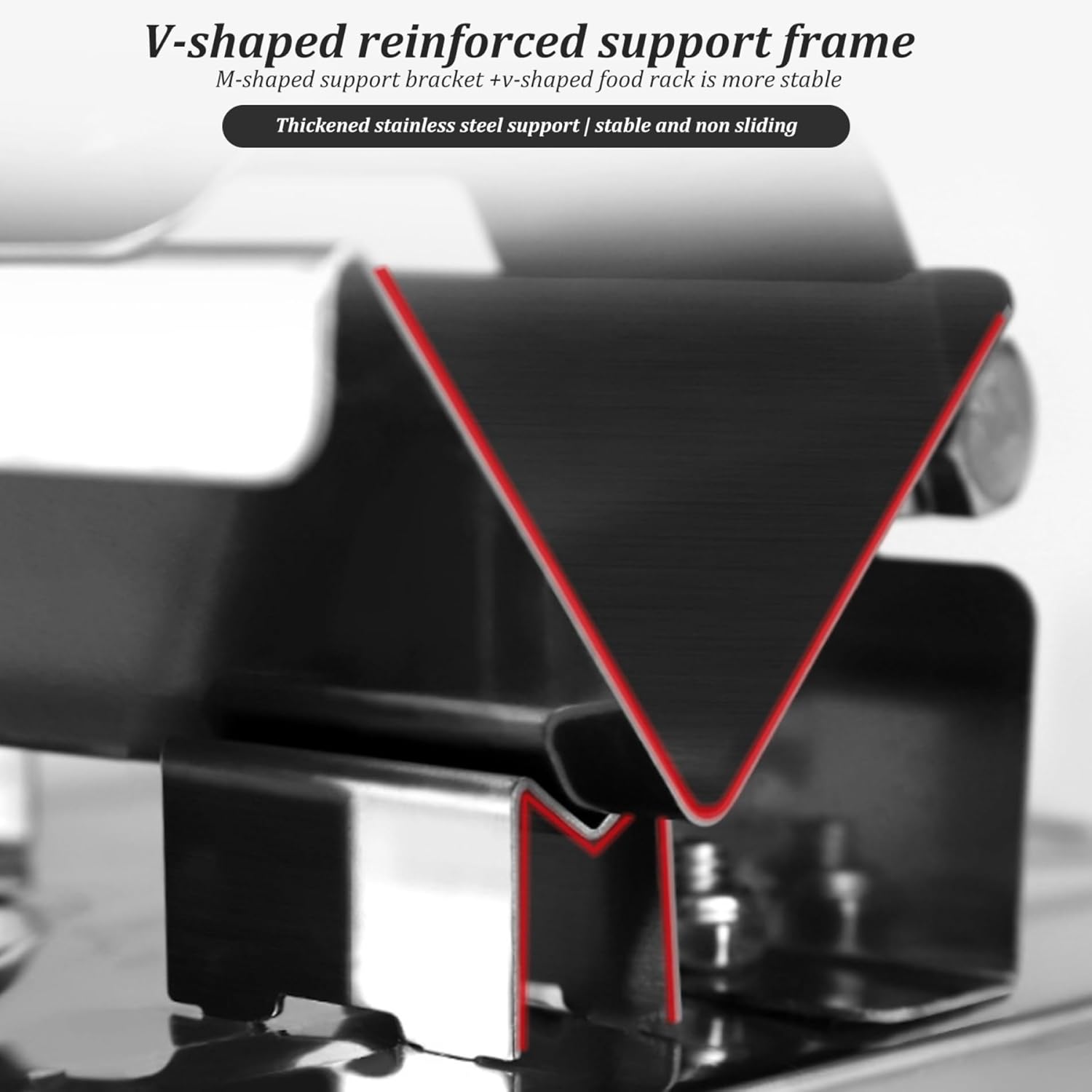 Frozen Meat Slicer Manual Stainless Steel Adjustable Non-slip Base Anti-rust Washable Ergonomic Foam Handle Detachable Heavy Duty Food Grade Cutter Slicing Machine for BBQ Cooking Meat Slicer Machin