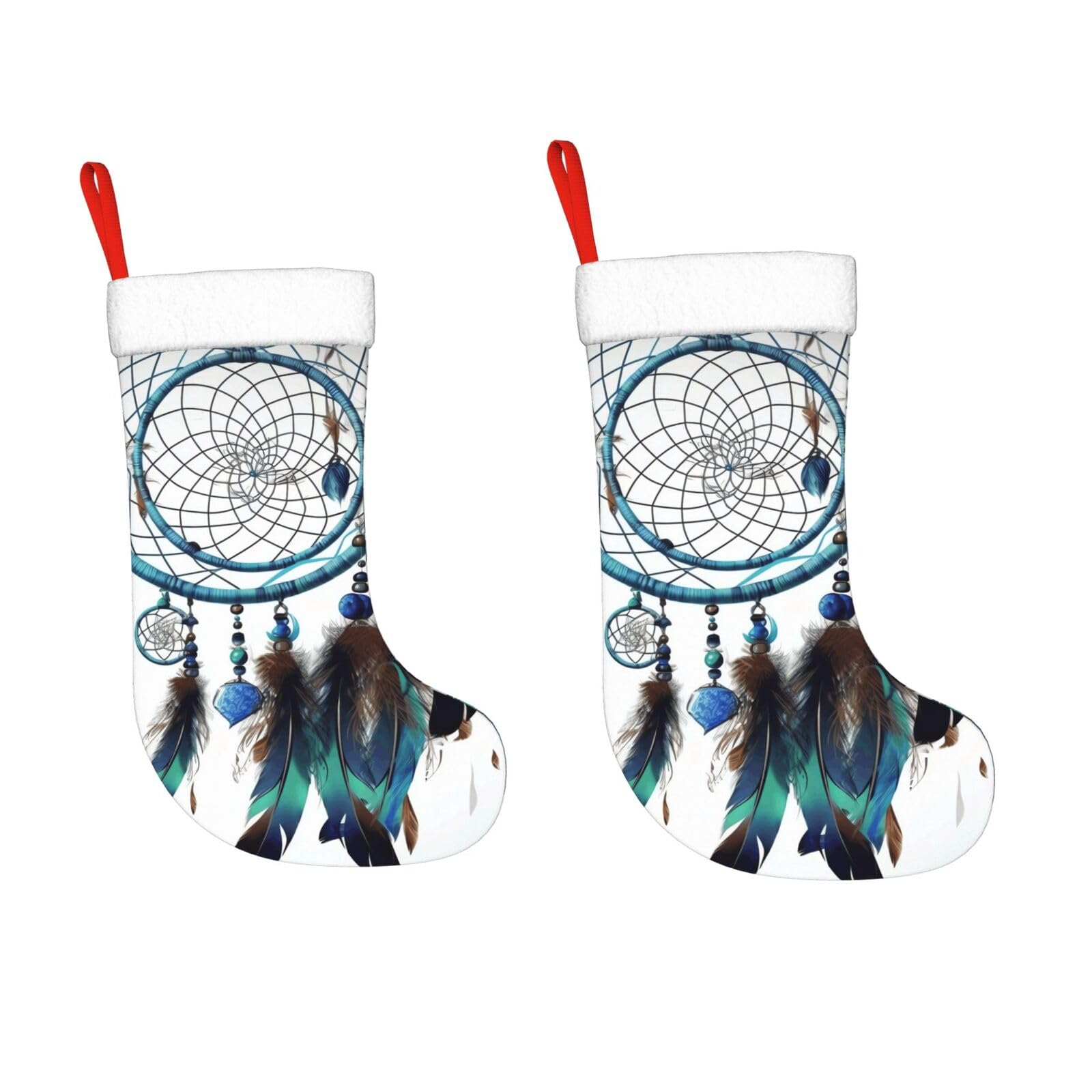 KLOPH 2 Pack 18 Inches Christmas Stockings Personalized Native American Dream Catcher Xmas Stocking Hanging Decoration Fireplace Stocking for Holiday Xmas Tree Christmas Fireplace Decor Gifts