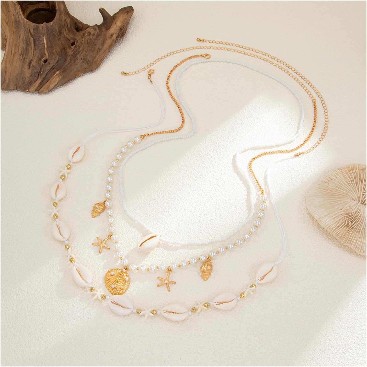 Summer Starfish Waist Belt,Multi-layered Shell Tassel Waist Chains Jewelry Bikini Beach Layered Pearl Beaded Belly Body Chain Jewelry for Women