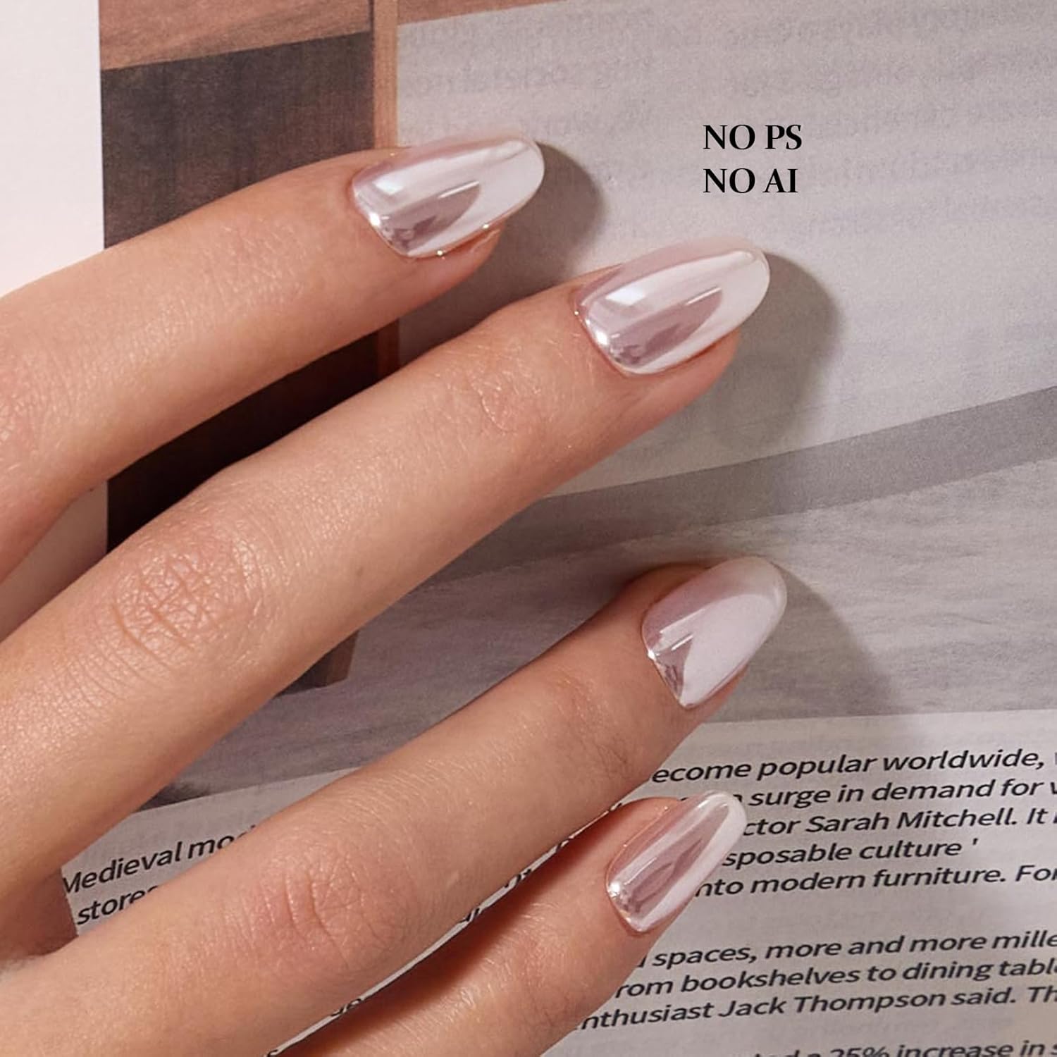 Handmade Certified|MOKAYIMO Press On Nails,Short Oval Pink Chrome Nails,10Pcs Handmade Acrylic Fake Nails Kit Up to 45 Days Wear,Gift for Women/Girls, 4 Sizes (XS)