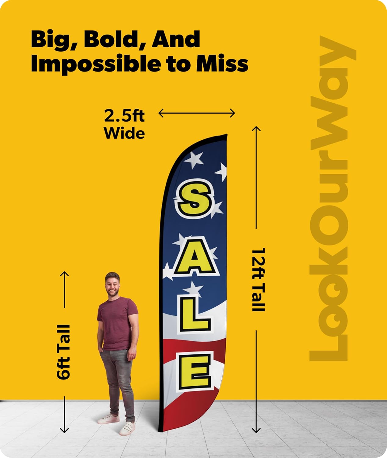 LookOurWay Sale Themed 12-Feet Feather Flag (Poles Not Included)