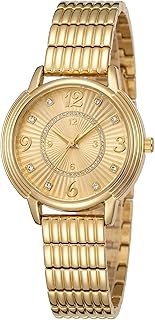 ساعة كلاسيكية - ساعة أنيقة للنساء تتميز بسوار معدني فضي وذهبي بلونين ومينا مزين بالكريستال، مثالية للمناسبات الخاصة والهدايا