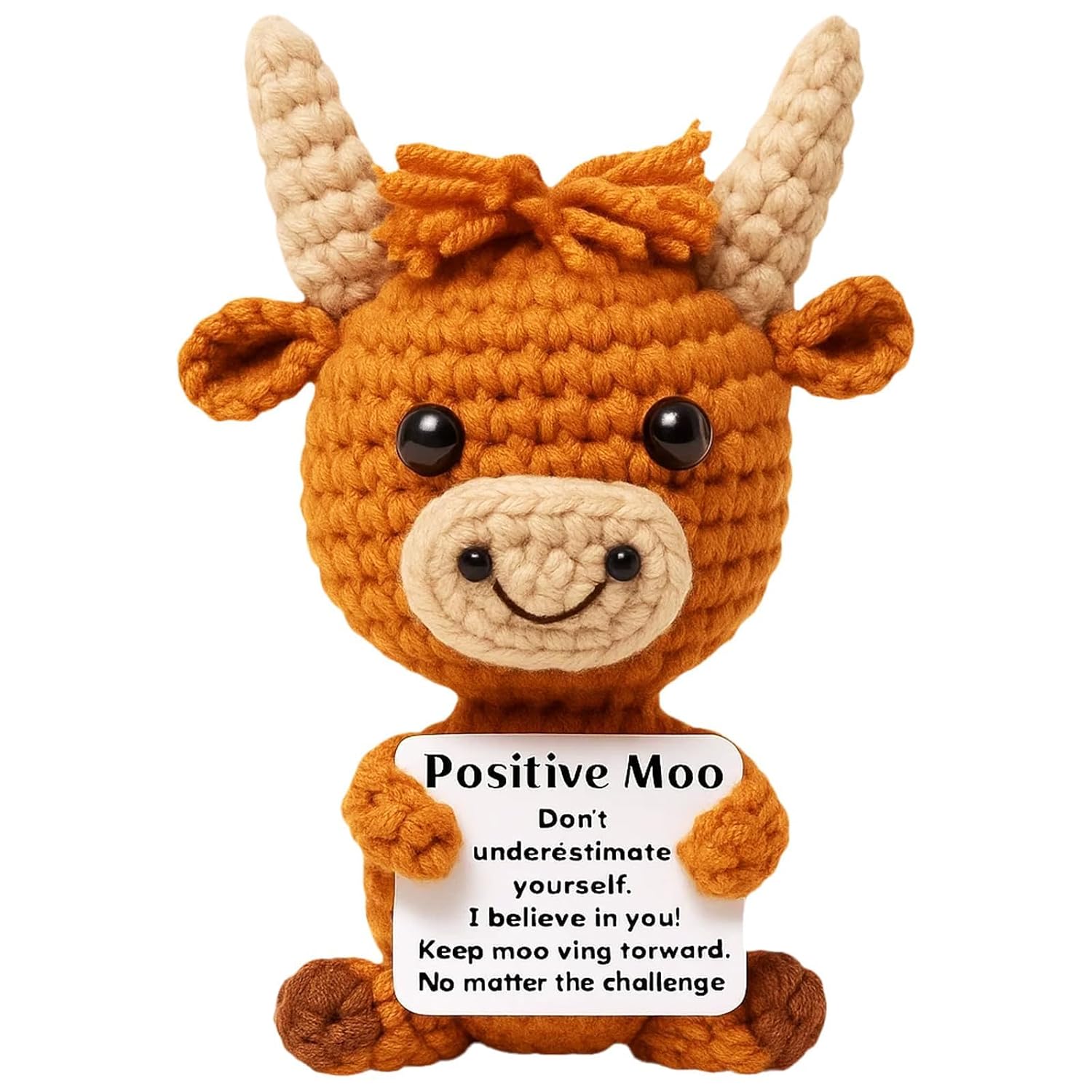 YFXXEEA Crochet Toys, Soft Highland Cow Plush, Handmade Crochet Gift for Friends, Women, Students, Christmas, Desk Decor, Travel Companion YFXXEEA Crochet Toys, Soft Highland Cow Plush, Handmade Crochet Gift for Friends, Women, Students, Christmas, Desk Decor, Travel Companion