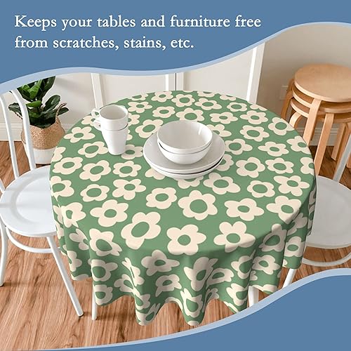 Miniatura 35 de Mantel étnico africano redondo de 60 x 60 pulgadas, impermeable, decorativo para fiestas y campamentos, mesa de comedor, decoración del hogar Étnica