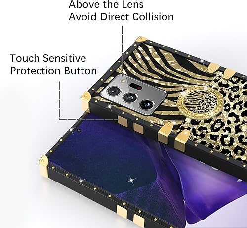 Miniatura 8 de Funda de teléfono cuadrada retro para Samsung Note 20 Ultra con anillo de soporte y cordón, para niñas y mujeres, hippie, bohemio, psicodélico,