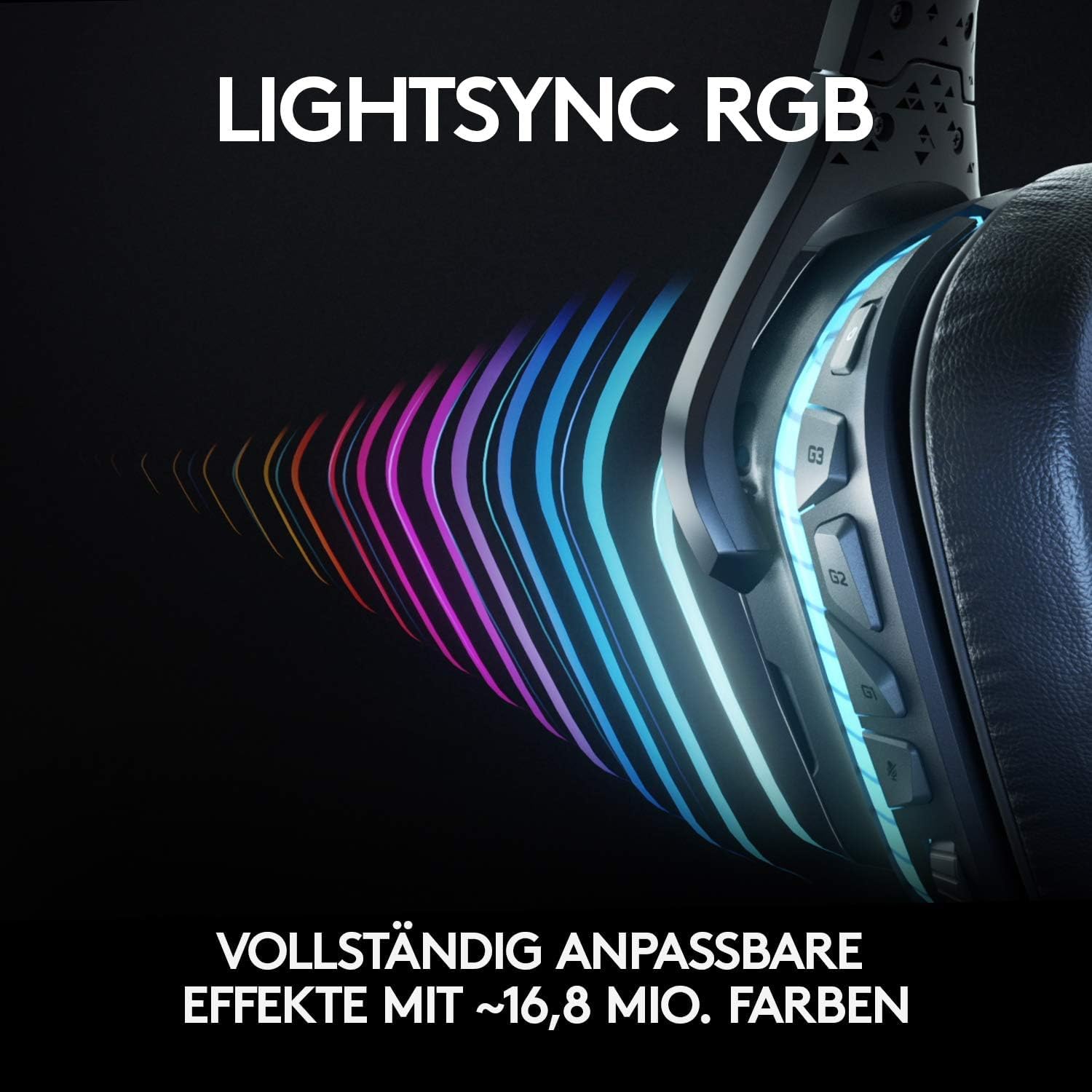 Natur Pur LieferAlles E.C. G935 bezprzewodowy zestaw słuchawkowy do gier z LIGHTSYNC RGB, 7.1 Surround Sound, DTS Headphone: X 2.0, sterownik 50 mm, połączenie bezprzewodowe, PC/Xbox One/PS4/N Switch