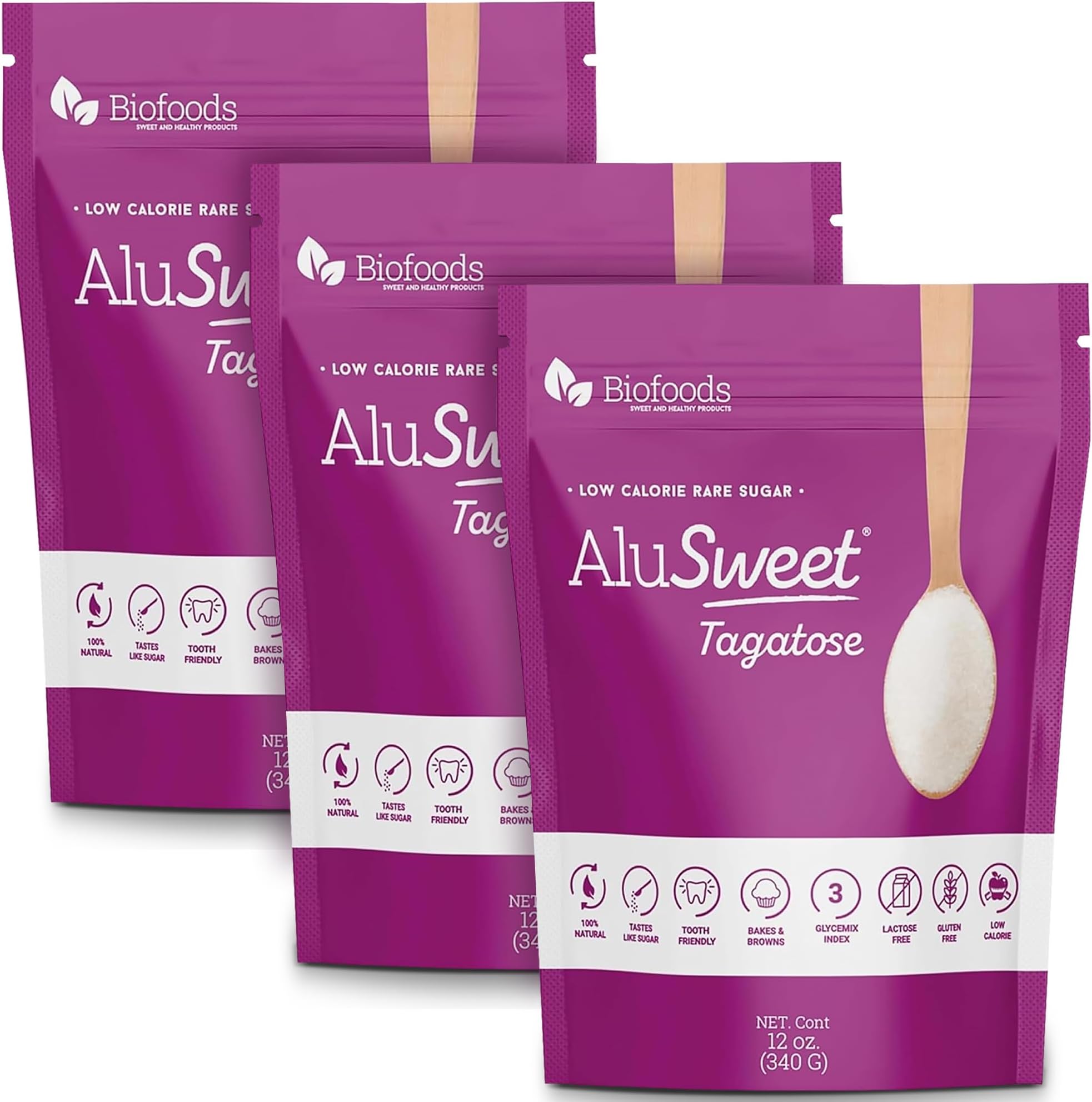 AluSweet Tagatose + Stevia Natural Low-Calorie Sweetener - 36oz 2:1 Replacement - Prebiotic, Keto & Diabetic-Friendly, Gluten & Lactose-Free, Sugar Substitute, Ideal for Baking, No Aftertaste