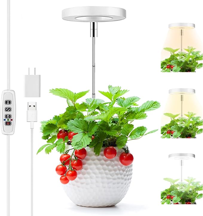 LED Develop Gentle for Indoor Crops with Adjustable Lighting and On/Off Timer, Full Spectrum Lighting with 3000K and 5000K White Choices