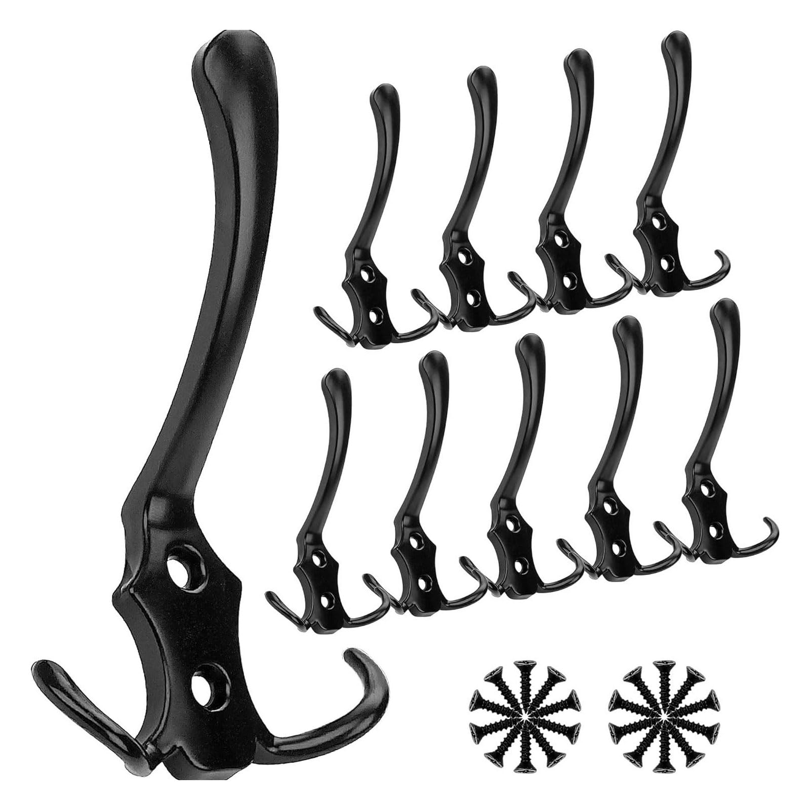 Tsophreniq Multifunctional 3 Prong Hook Zinc Alloy Wall Hooks for Hats Bags Space Saving Coat Rack with Screws Hooks Organizer Hook