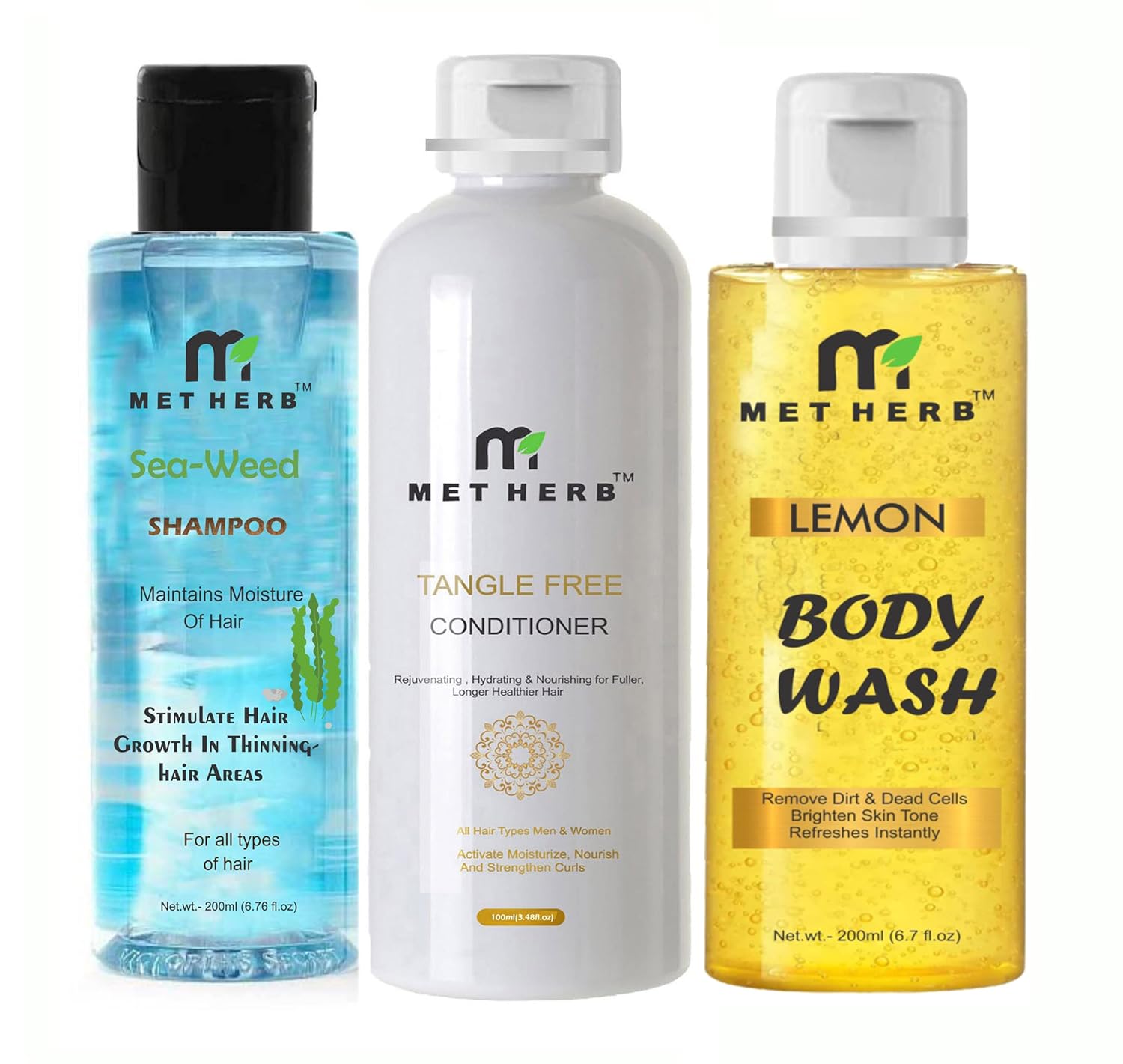 Buy METHERB Sea weed Shampoo 200ml & Tangle Free Conditioner 200ml
