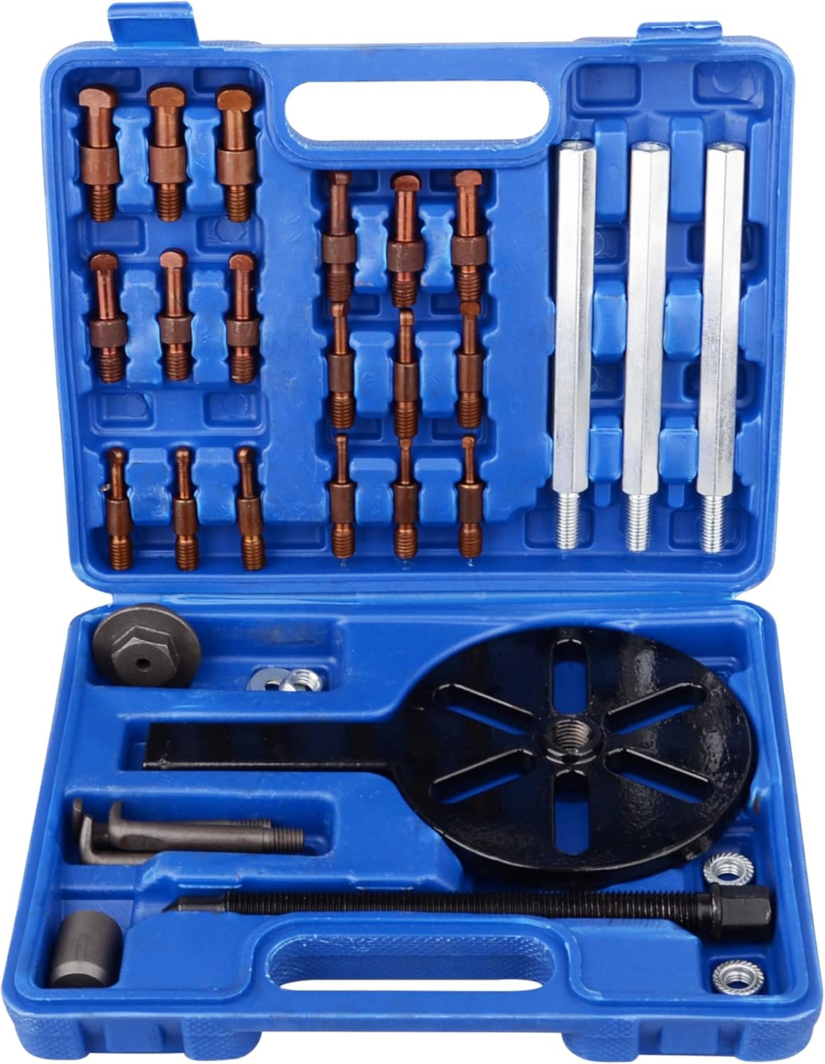 DAYUAN 21 in 1 Bearing Puller Set, Inner Hole Three-Jaw Puller with Curved Hook and 6 Sizes of Collets Multifunctional Bearing Removal Tool