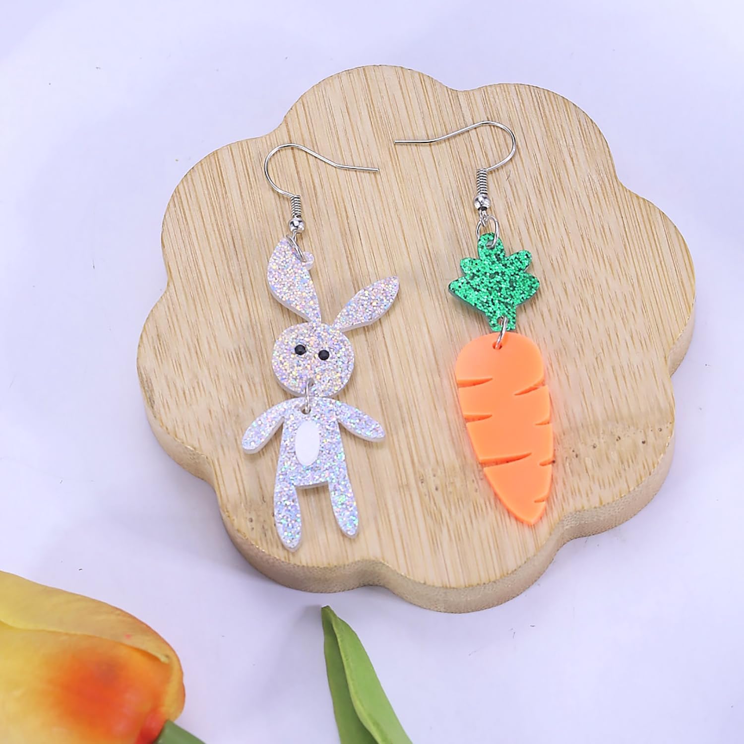 Easter Earrings for Women Cute Bunny Eggs Dangle Earrings Acrylic Rabbit Carrot Earring Easter Cute Costume Holiday Jewelry - Image 7