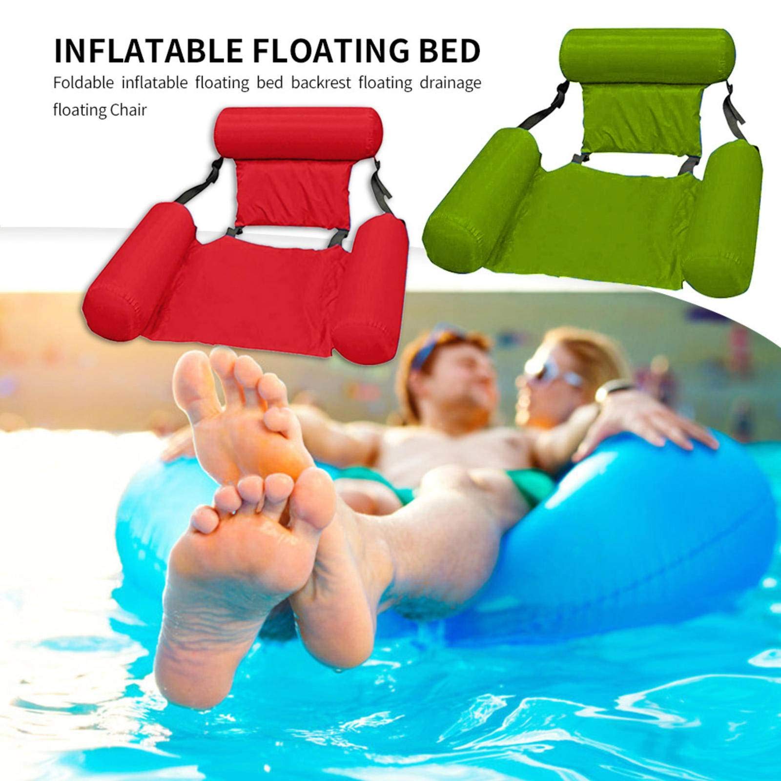 Pack De 4 Colchonetas De Aire Con Red – Hamacas Acuáticas Flotantes Para Piscina, Playa O Lago, Ergonómicas, Duraderas Y Fáciles De Inflar