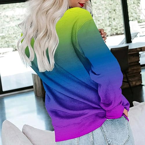 Miniatura 8 de Sudadera casual de manga larga para mujer, cuello redondo, lindo suéter de ajuste relajado para mujer, camisa de negocios