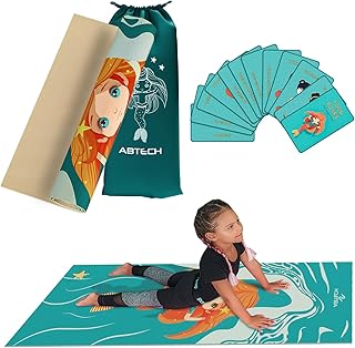Kinder Yogamatten-Set für Jungen & Mädchen – Puppe, Einhorn and Meerjungfrau – frei von Chemikalien – ungiftig – rutschfes…