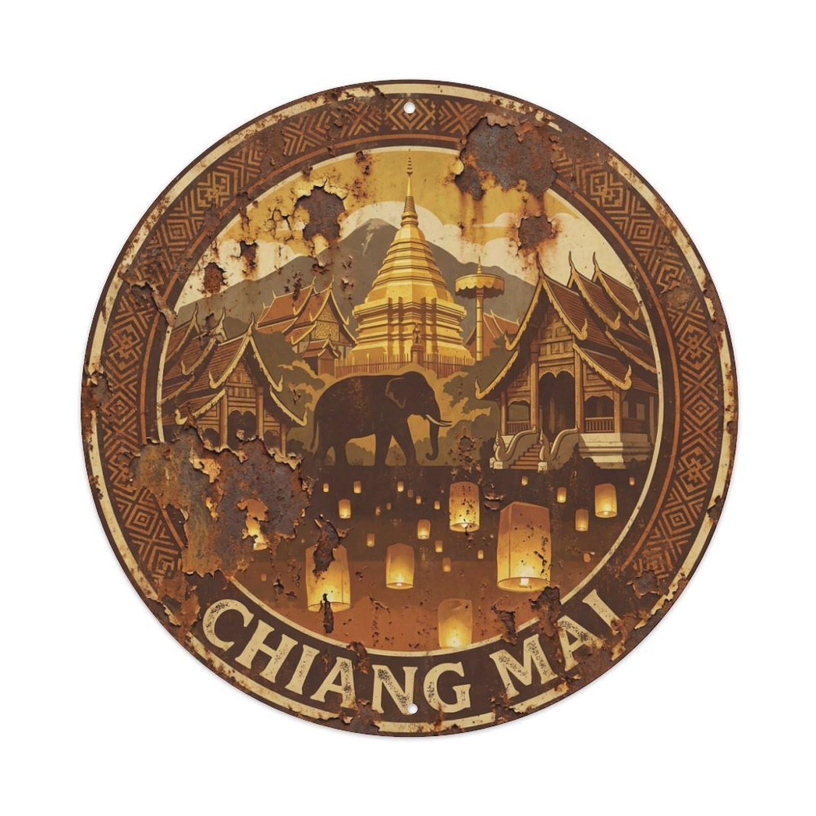 Travel Retro Thailand Chiang Mai Metal Tin Sign