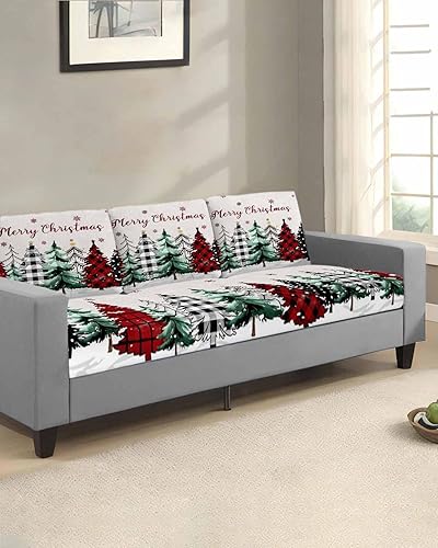 Miniatura 31 de Fundas de cojín para sofá de Navidad con diseño de muñeco de nieve rosa, funda elástica para sofá con parte inferior elástica, fundas de sofá