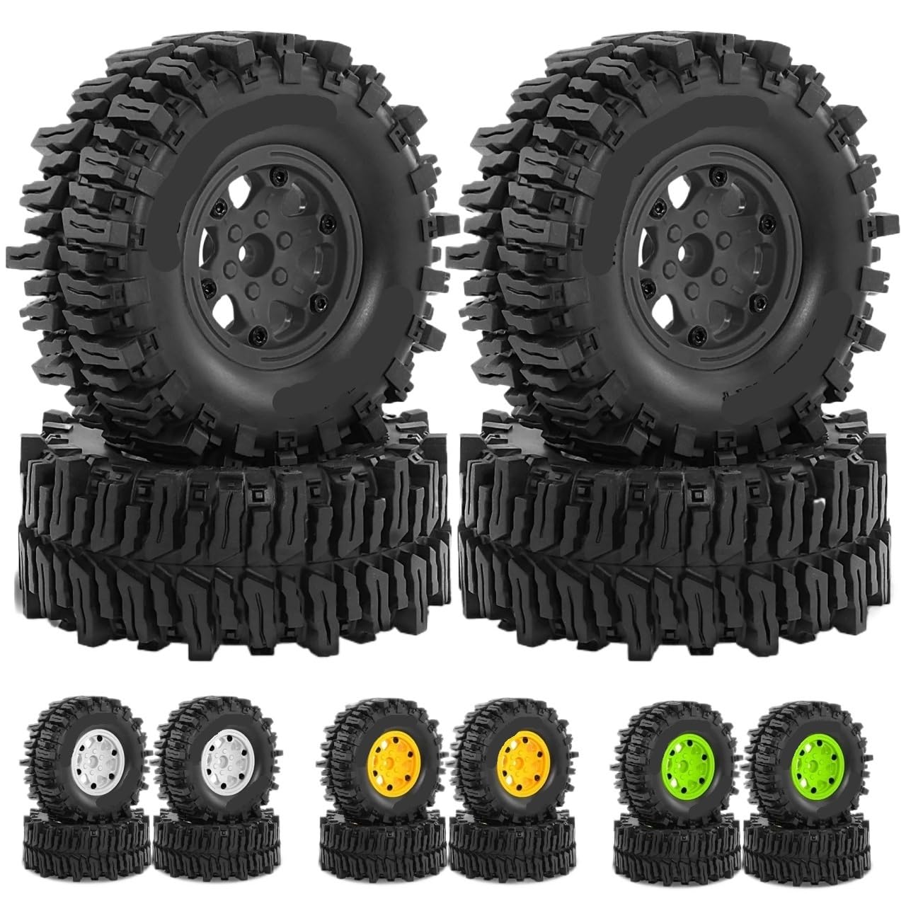 4PZ Cerchione Beadlock 2.2" 130mm 1/8 1/10 | Axial SCX10, Wraith, RR10, Capra, TRX4, YK4082(Black)