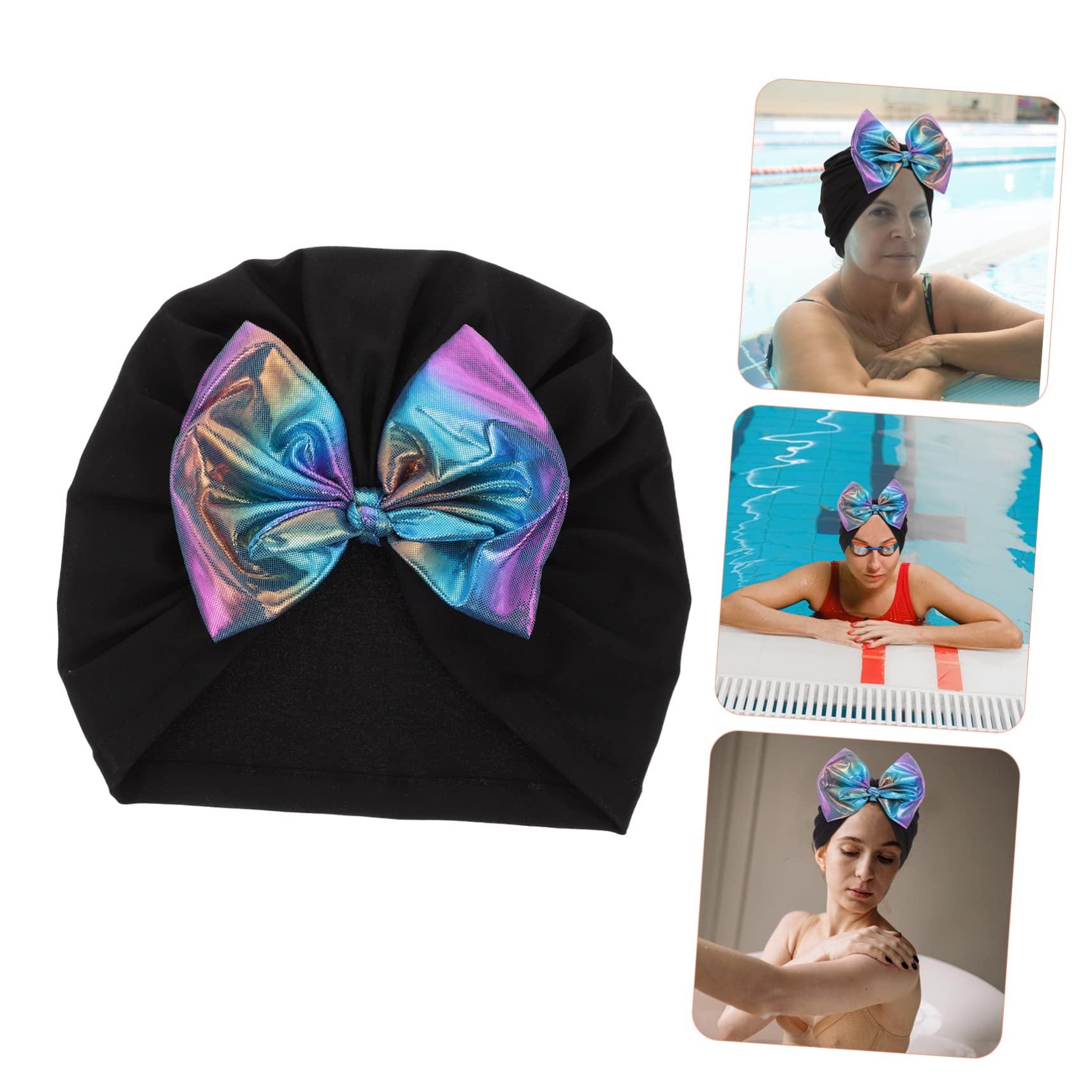 HANABASS Bonnet de Bain Chapeau de Piscine Chapeau de Natation Femme de Bain Bonnet de Femme Couverture de Cheveux de Natation Bonnets de Bain Nylon Orange