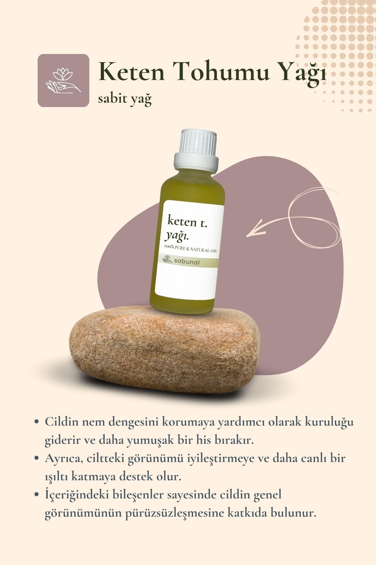 Keten Tohumu Yağı 50 ml - Cilt Nemlendirici ve Sebum Dengeleyici