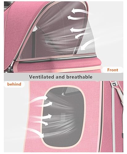 Miniatura 8 de Cochecito para mascotas con 3 ruedas para mascotas pequeñasmedianas, portátil, plegable, para perro, gato, cachorro, gatito, pausas para las ruedas