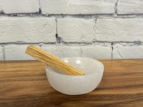 Miniatura 2 de Cuenco de cristal de selenita, estación de carga para cristales y piedras curativas, cuenco de selenita pura para manchas, cuenco de cristal blanco