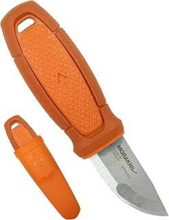 Morakniv Faca de bolso Eldris de lâmina fixa com lâmina de aço inoxidável Sandvik e bainha de plástico de 5 cm.