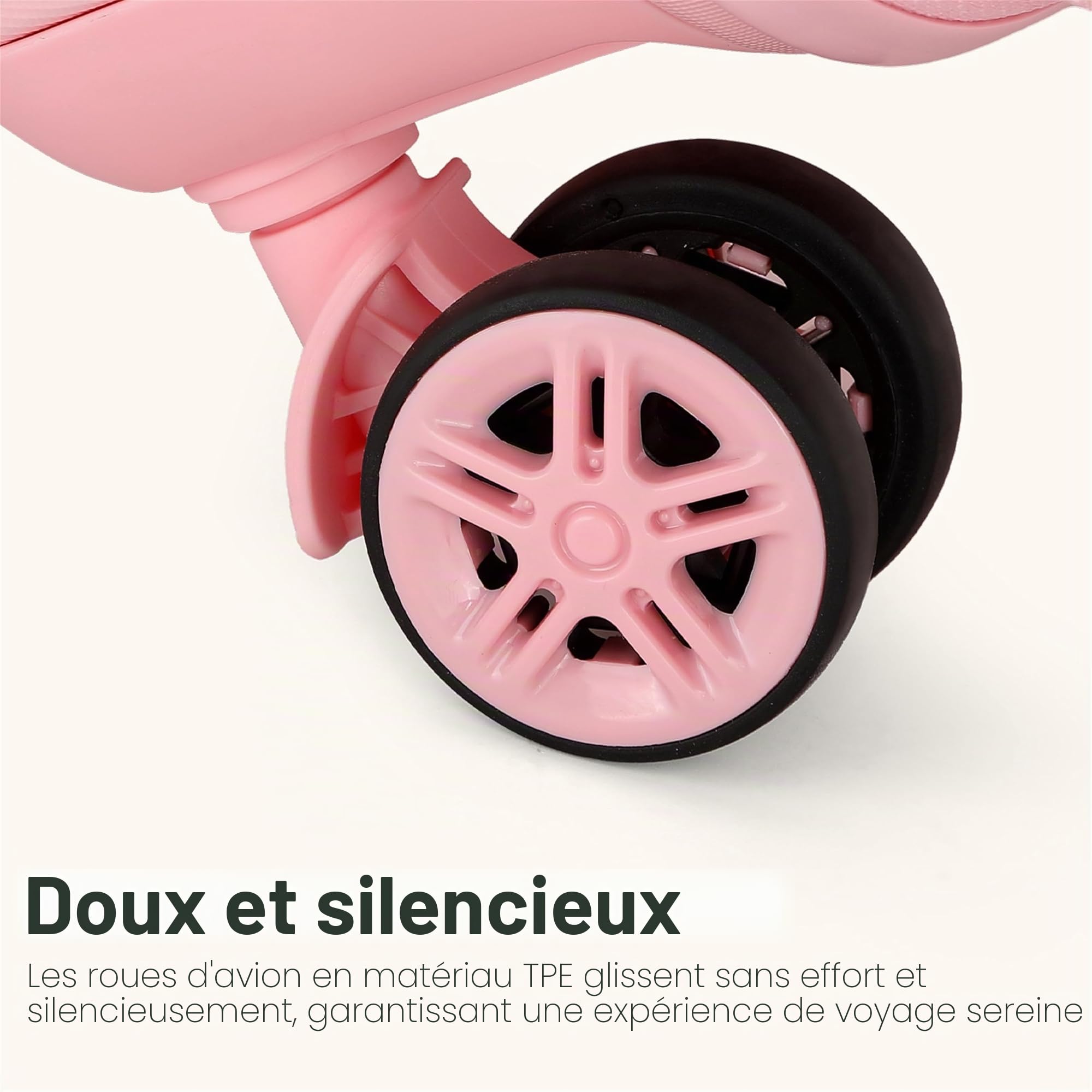 Kono Valise Soute Extensible Léger et Rigide ABS+PC Durable Valise Moyenne avec 4 Roues Silencieuses à 360° et Serrures TSA (Rose,L)