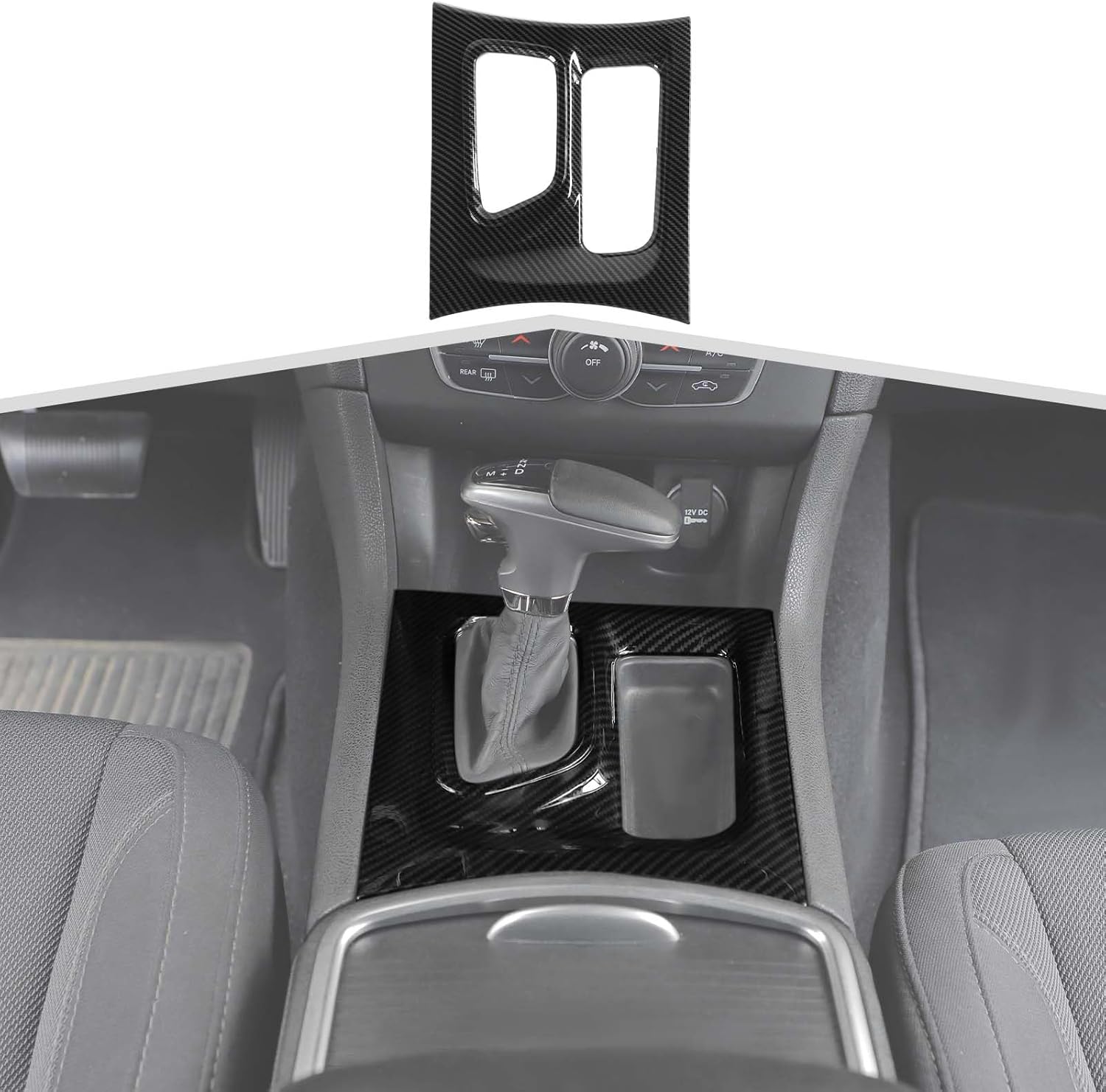 Carbon Fiber Center Console Gear Shift Panel Trim Cover Decoration Interior Accessories Compatible with Dodge Charger 2015-2023