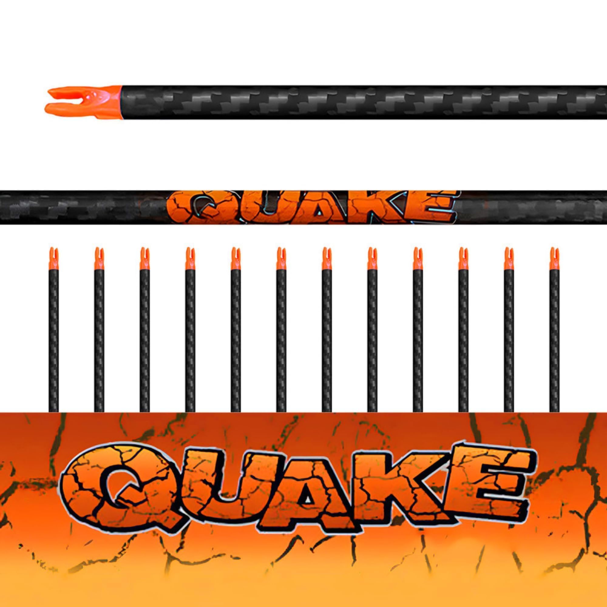Element Archery Quake Raw Shaft Arrows 350 Spine 12 Pack