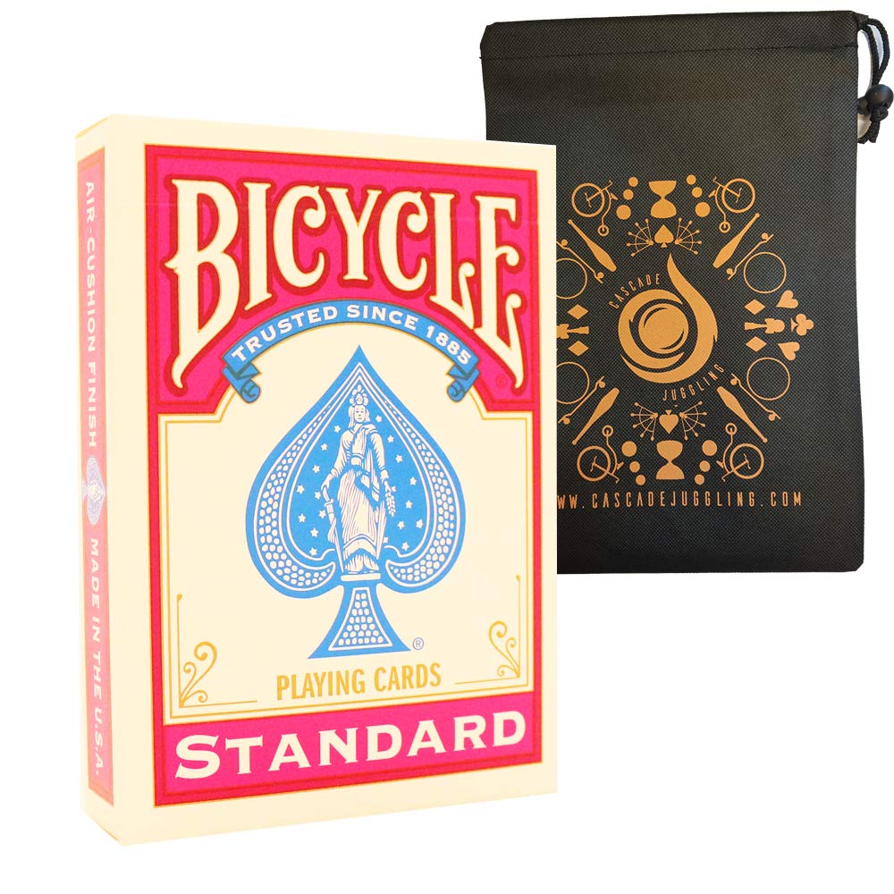 HumewColoured Bicycle Playing Cards - Classic Rider Back Design - Includes Cascade Card Bag (Pink)