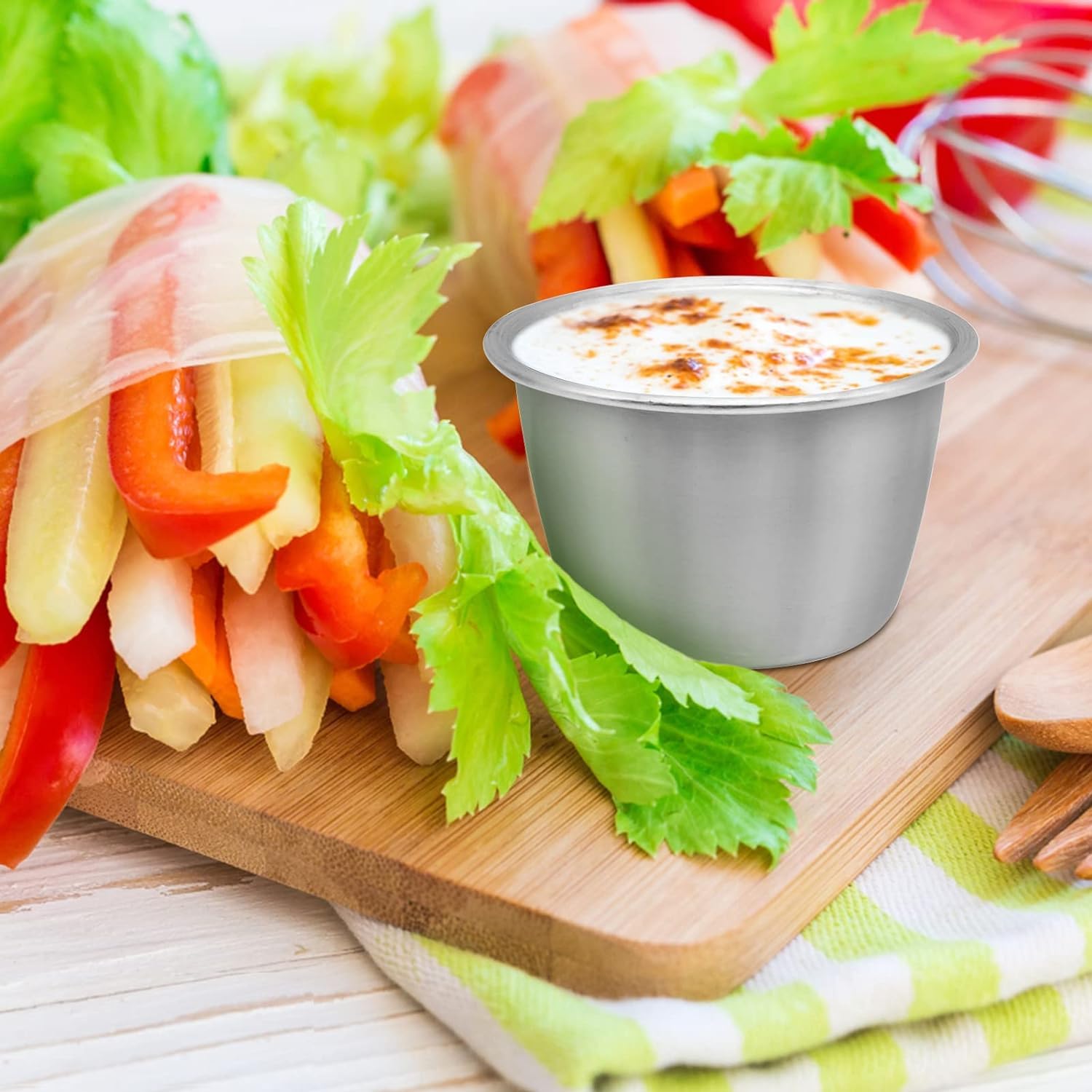 Set 4 Ciotoline Acciaio Inox Per Salse - 70ml, Impilabili, Per Condimenti E Snack - Foto 3