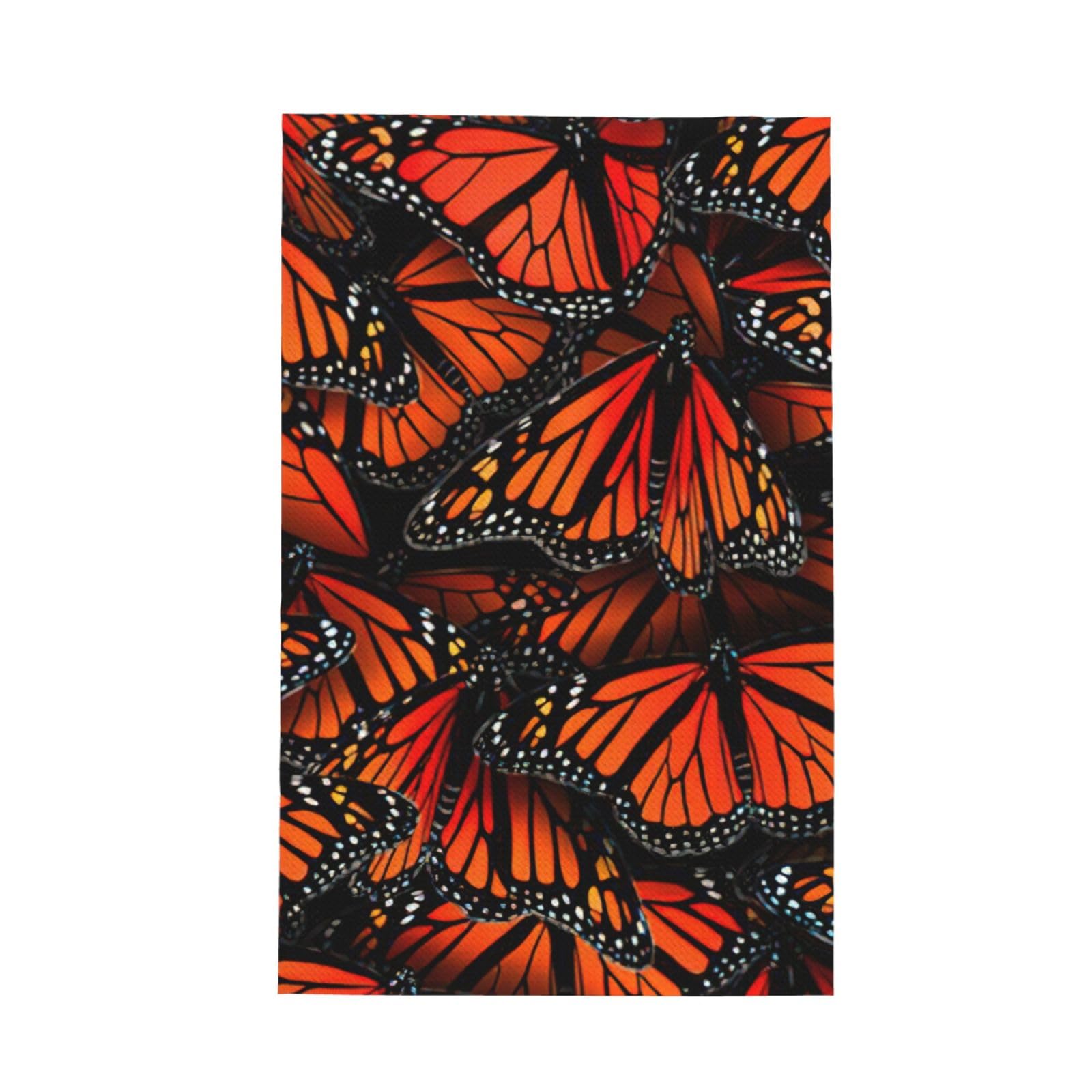 CKGODGF Monarch Butterflies. Print Absorbent Waffle Dishcloths,Kitchen Towels With Hanging Loops,Tea Towels.