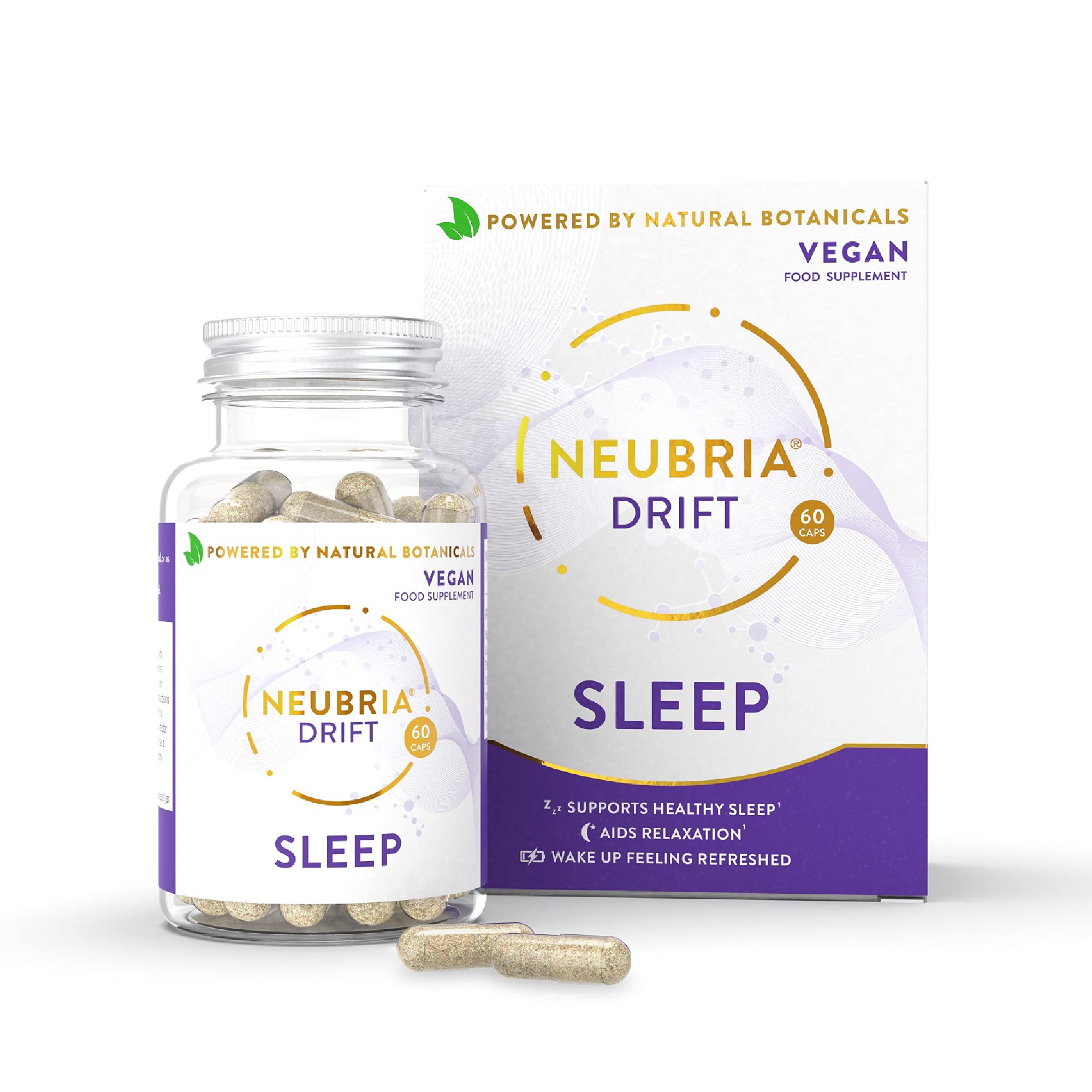 Drift - Natural Sleep Aid Supplement with a Blend of Hops, Chamomile and Lemon Balm to Aid Restful Sleep – Sleep Aids for Adults - by Neubria