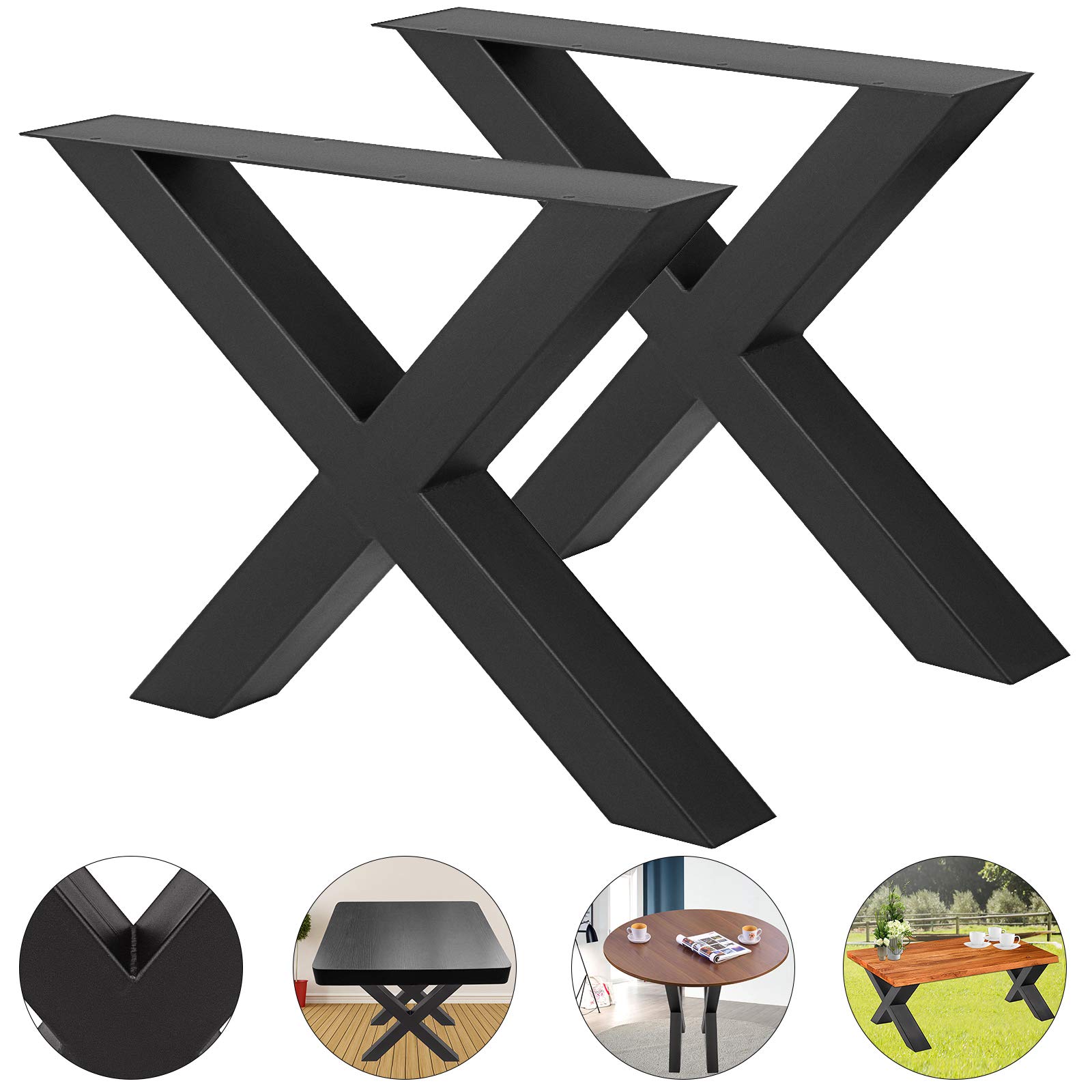 Buy VBENLEM Set of 2 Table Legs 16x15 Inch Desk Legs X Frame Steel