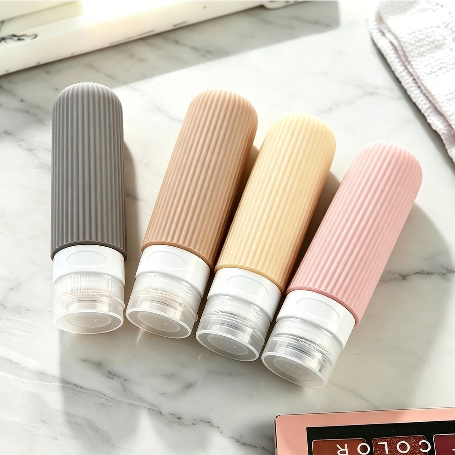 6 Pack Travel Bottles for Toiletries, Tsa Approved 3oz Travel Size Containers BPA Free Leak Proof Refillable Liquid Silicone Squeezable Travel Accessories for Shampoo Conditioner Lotion
