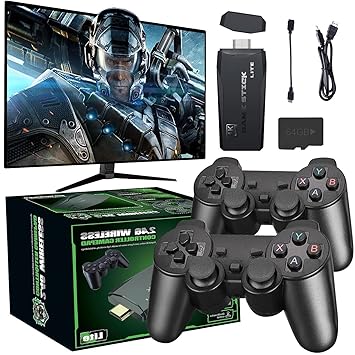 SSR 20000+ Games Retro Wireless Game Stick - 23 Emulators HD Output System, Plug and Play Video Game Consoles with 64GB TF Card, 2.4G Wireless Controllers - Ideal Gift for Gamers of All Ages