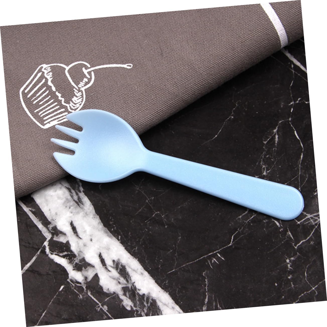100PCS Heavy Duty Plastic Sporks 2-in-1 Fork Spoon Set for Cake Ice Cream and Fruit Desserts Disposable Tableware for Parties and Events Colorful
